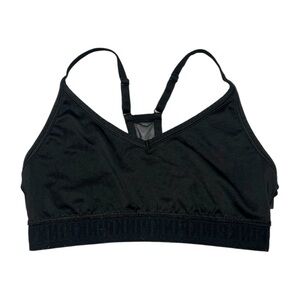 PINK Victoria’s Secret Solid Black V Neck Ultimate Lightly Lined Sports Bra M